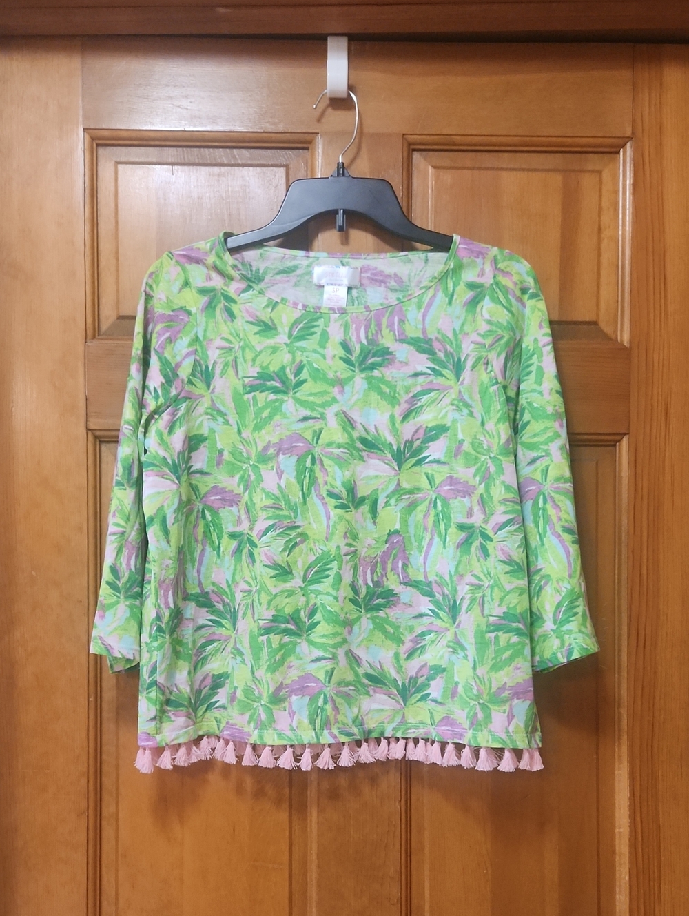 Stella Parker Green/Pink Long Sleeved Top, Women's Size Petite Small, GUC